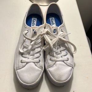White platform keds